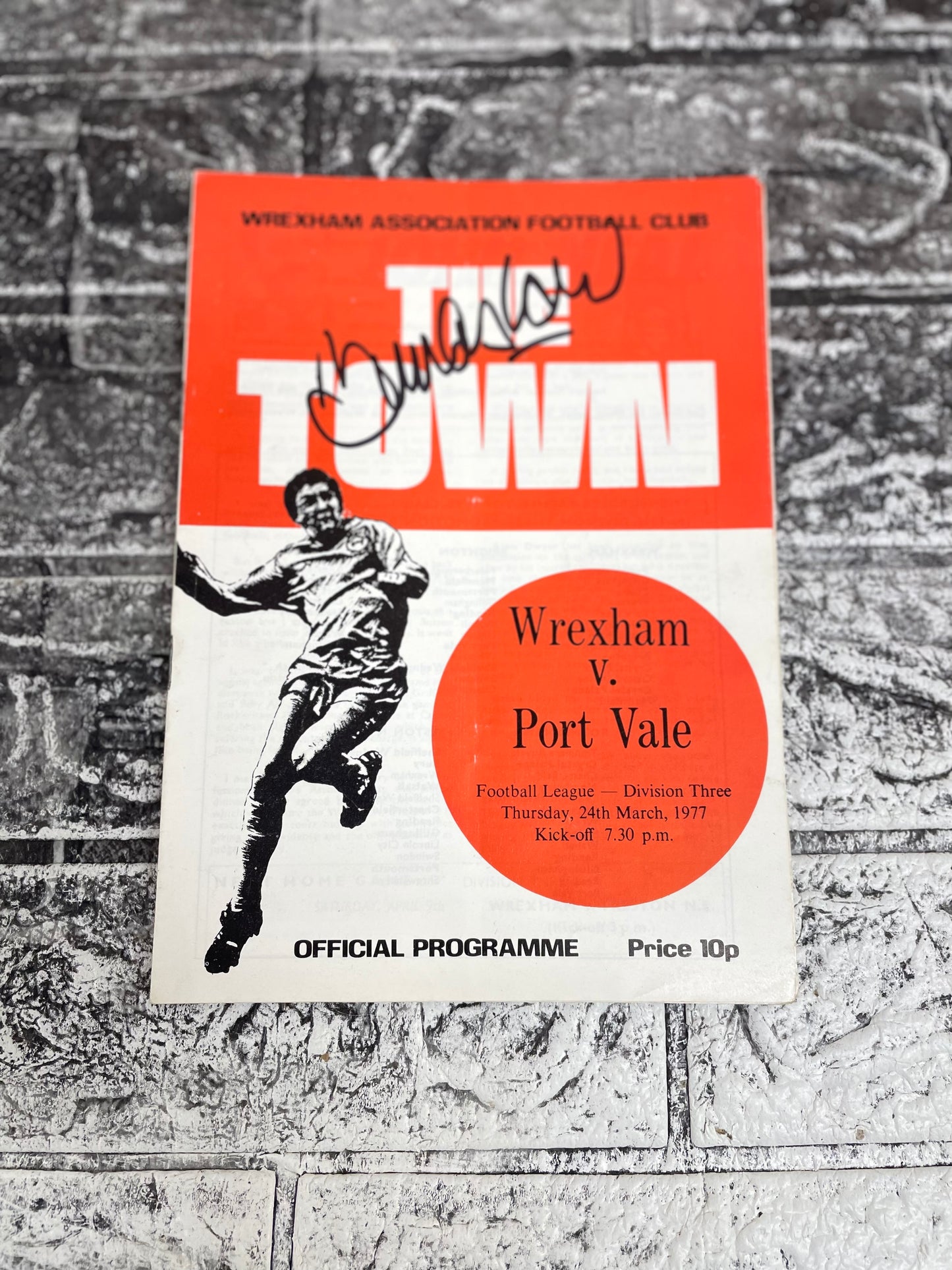 Wrexham v Port Vale 1977 Programme Signed By Billy Ashcroft