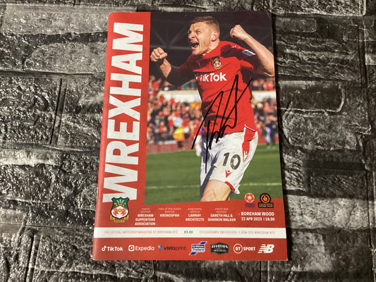 Wrexham v Borehamwood  National League Champions Match Programme Signed by Paul Mullin