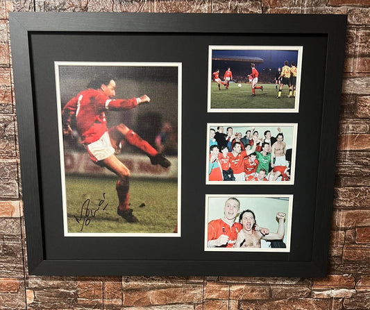 20x16 Wrexham V Arsenal Montage Signed By Mickey Thomas