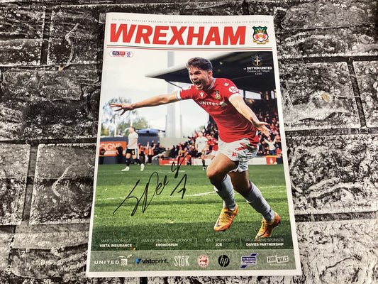 Wrexham v Sutton United 2023/2024 Promotion Season Programme Signed By Jordan Davies