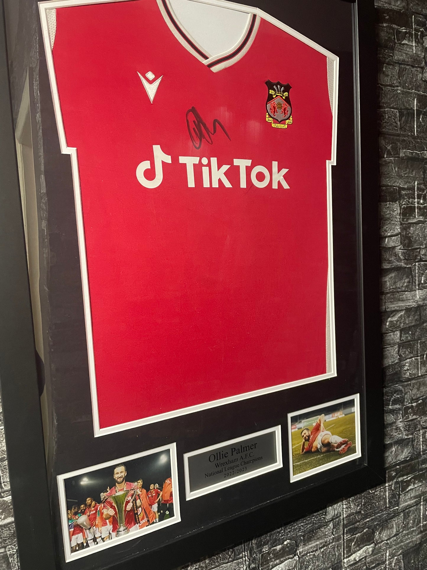 Promotion Season Framed Home Shirt Signed By Ollie Palmer